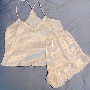 Lulus White Satin PJ Set